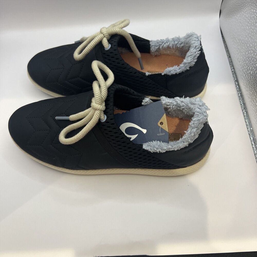 OLUKAI Mahiki Black / Black Slip On Shoes Slipper Women’s Sz8 New - Picture 5 of 9